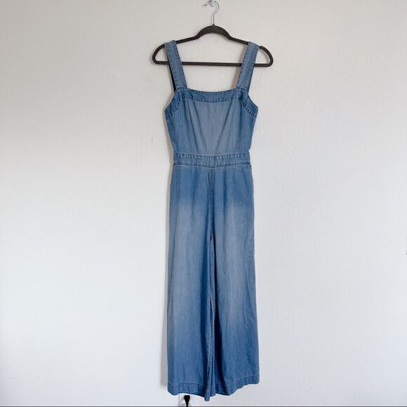 Madewell Denim Apron Bow-Back Jumpsuit size US0 - Picture 8 of 9
